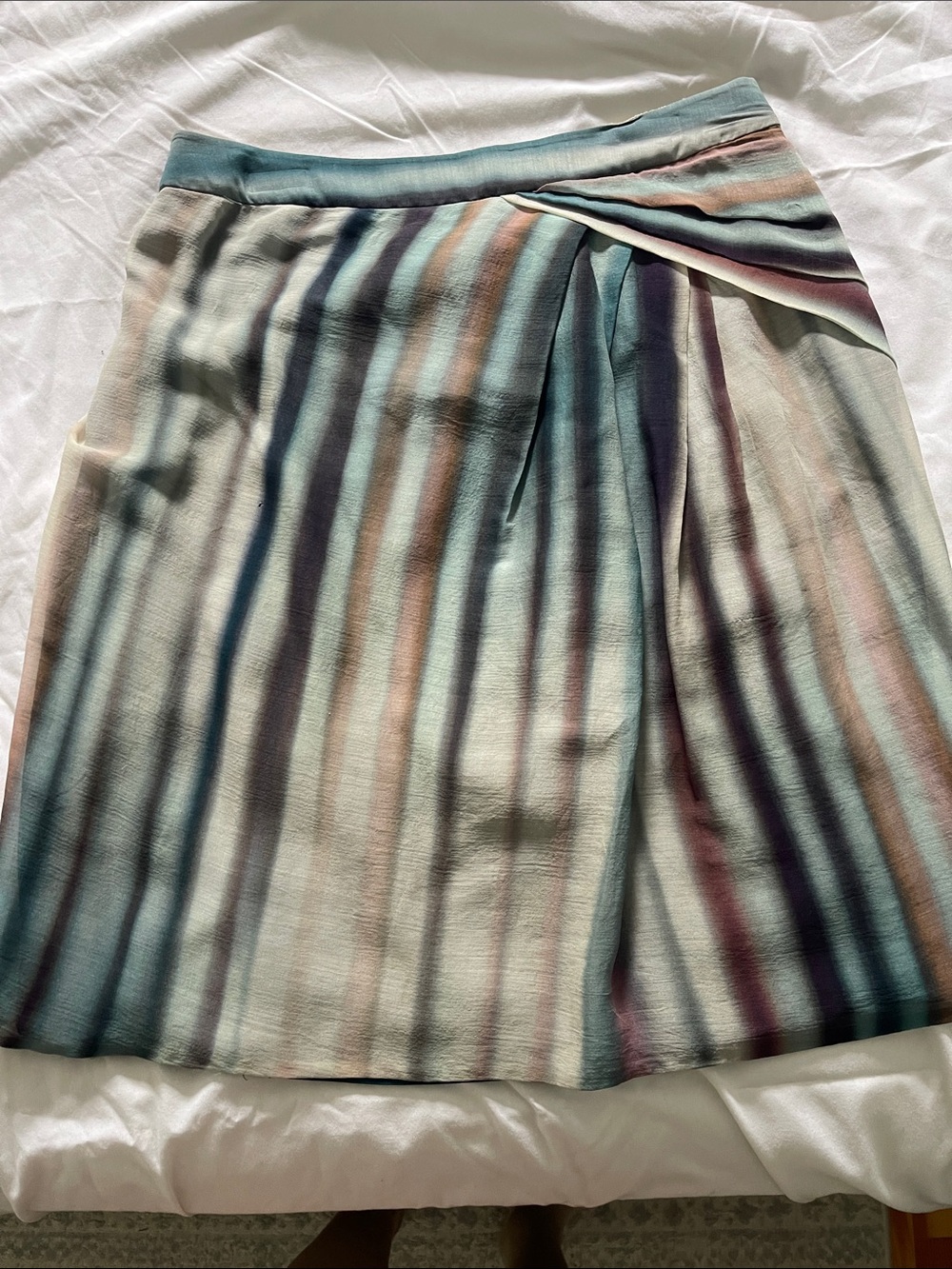 Striped Pastel A-Line Skirt - Blue, Pink & Cream